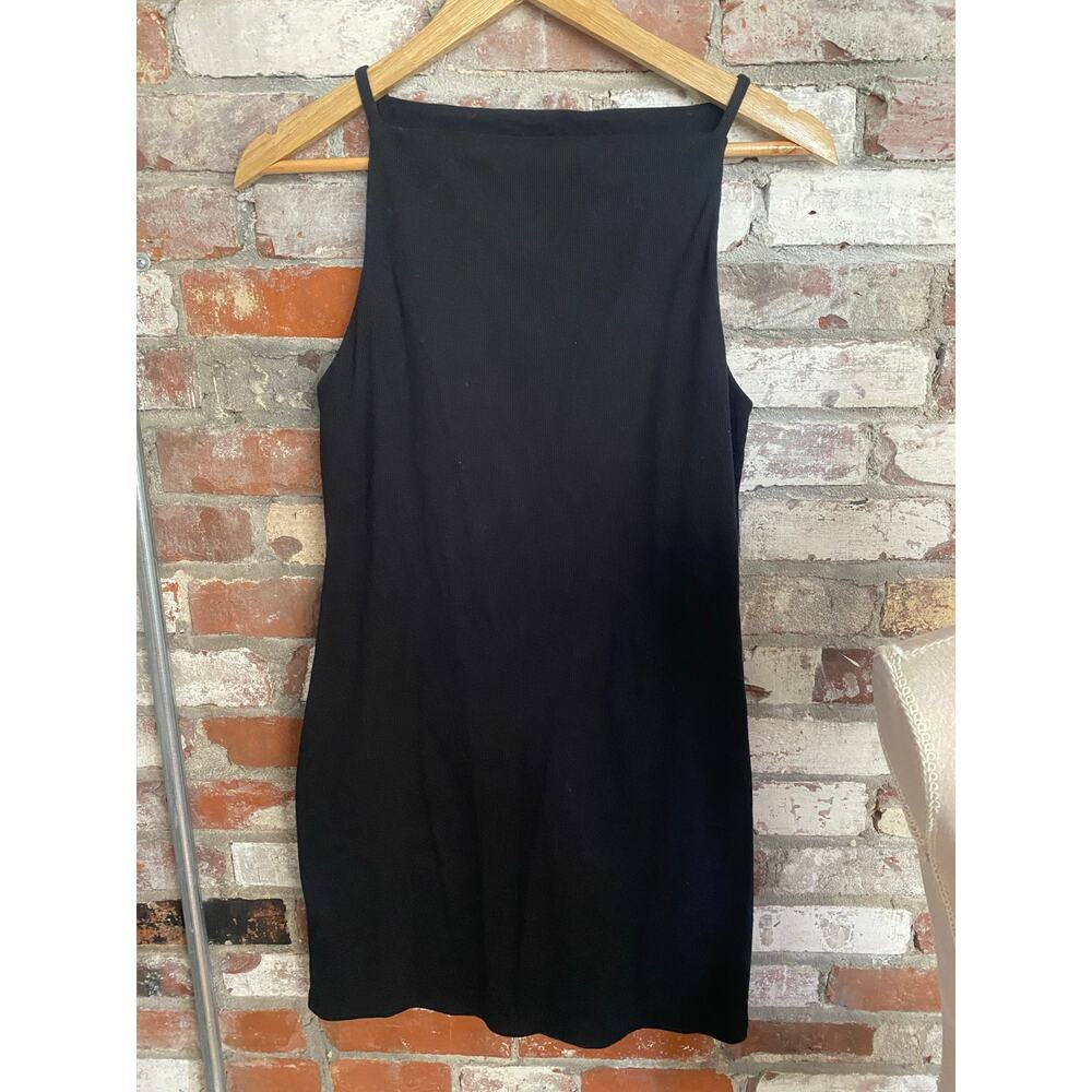 A New Day Target Black Ribbed High Square Neck Tank Dress - Small